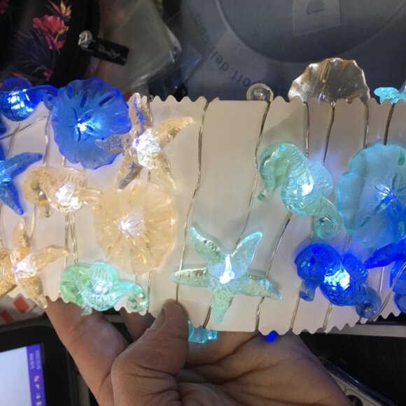 Seahorse, Nautical Sea Shell String Lights w/ Remote Control = NEW Box ba1 - Picture 1 of 5